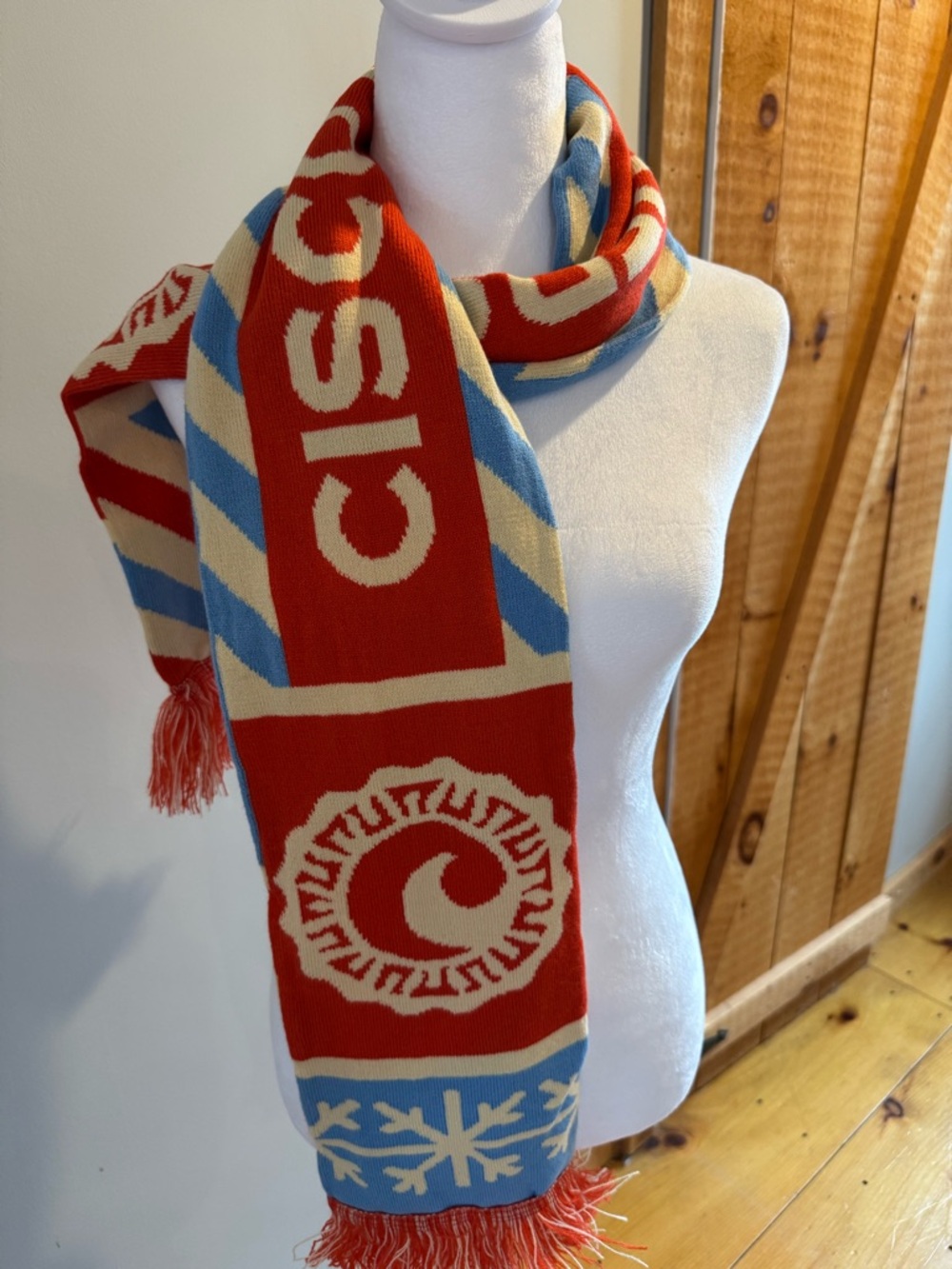 Cisco Brewers Cisco Stroll Red & Blue Graphic Winter Scarf